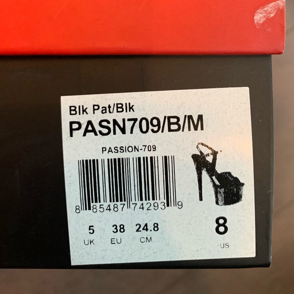 PLEASER Passion 709 7โ Black Platform Heels | Size 8 | Pole Dance Shoes - Picture 9 of 9